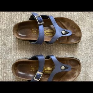 Papillo Blue Birkenstocks size 40 or 10 US womens size.